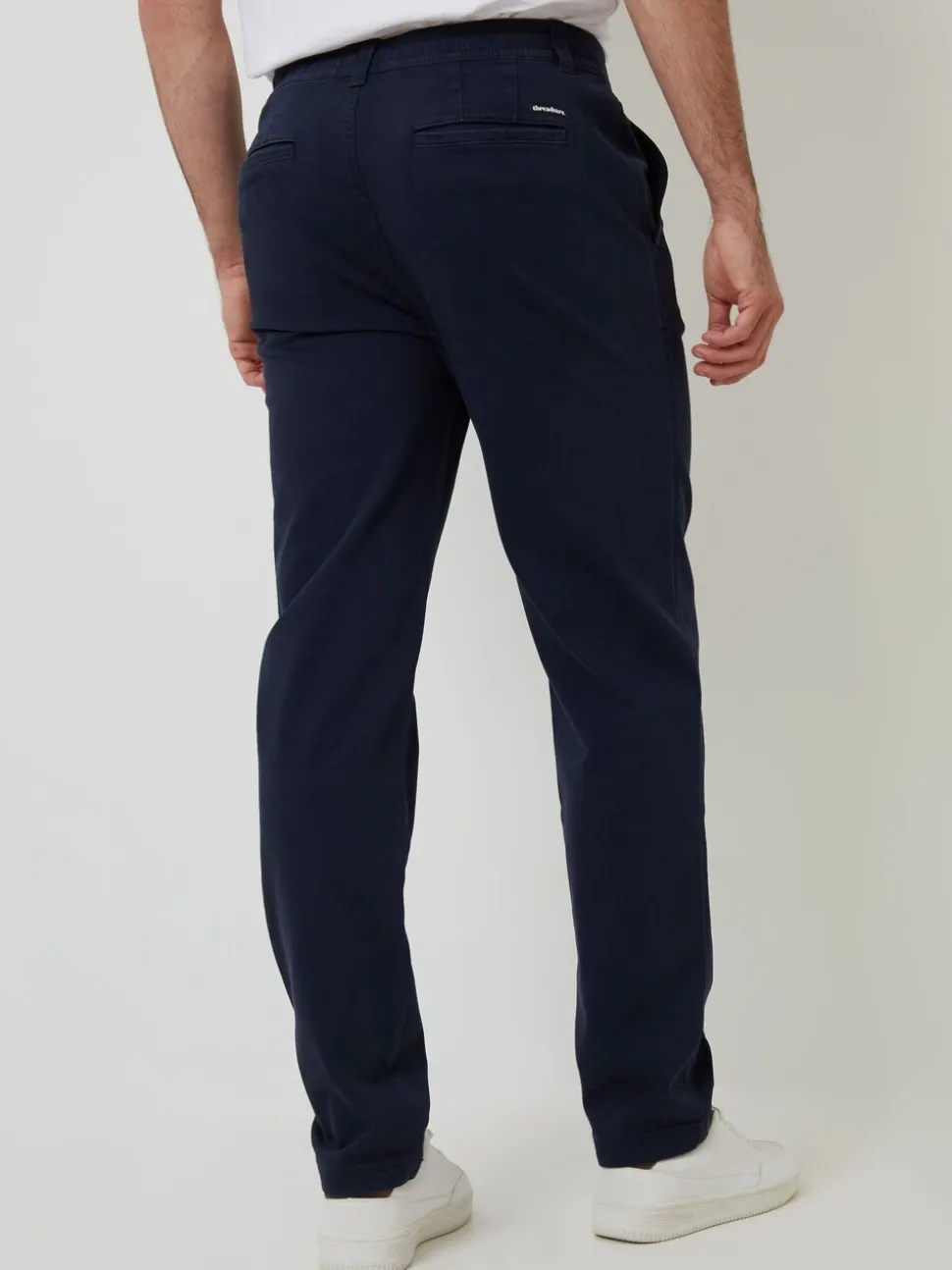 Threadbare Navy Elasticated Waist Regular Fit Chino Trousers