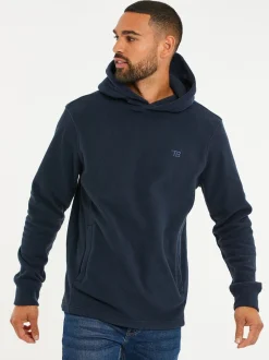Threadbare Navy Microfleece Overhead Hoodie