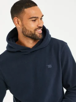 Threadbare Navy Microfleece Overhead Hoodie