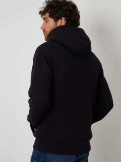 Threadbare Navy Padded Knitted Jacket