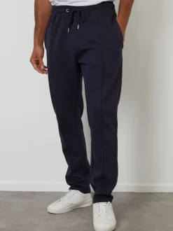 Threadbare Navy Pintuck Pique Joggers