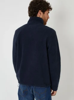 Threadbare Navy Regular Fit Relaxed Fit Borg Sweatshirt
