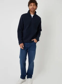 Threadbare Navy Regular Fit Relaxed Fit Borg Sweatshirt
