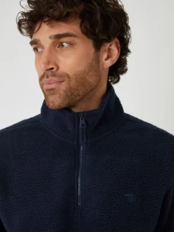 Threadbare Navy Regular Fit Relaxed Fit Borg Sweatshirt