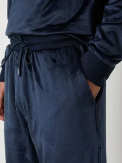 Threadbare Navy Soft Touch Velour Loungewear Set