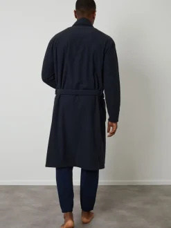 Threadbare Navy Waffle Fleece Dressing Gown
