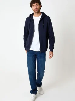 Threadbare Navy Zip Through Hoodie