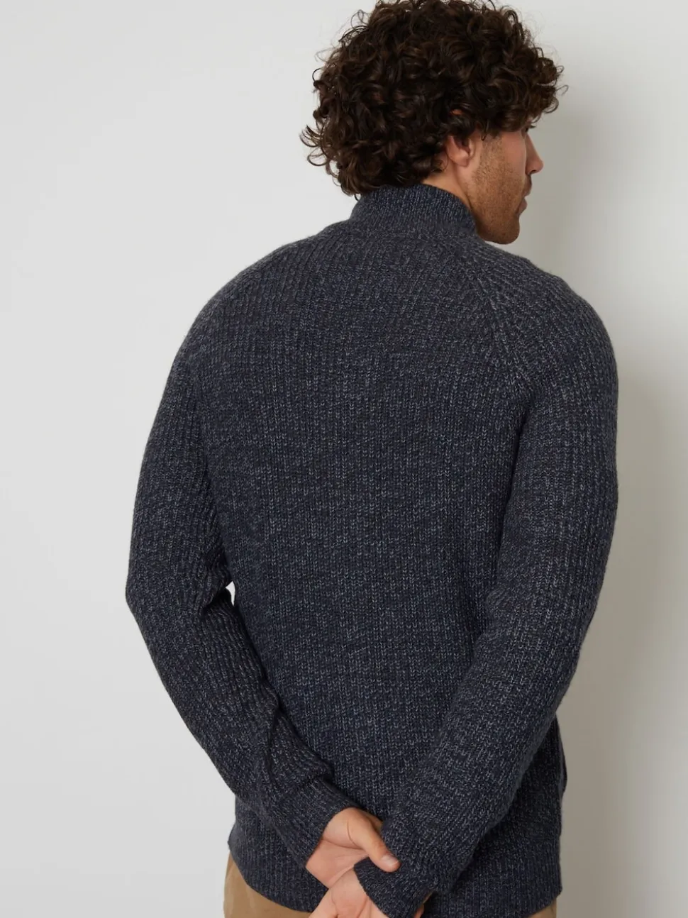 Threadbare Navy Zip Up Cardigan
