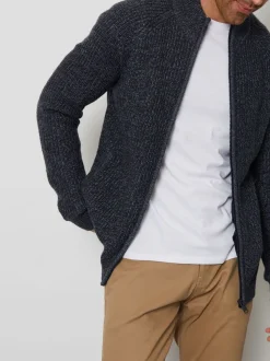 Threadbare Navy Zip Up Cardigan