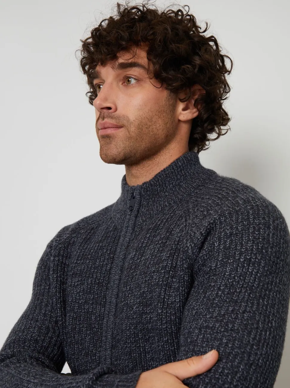 Threadbare Navy Zip Up Cardigan