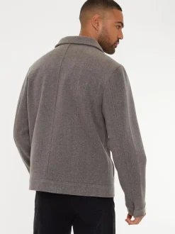 Threadbare Neutral Brushed Button Up Shacket