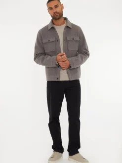 Threadbare Neutral Brushed Button Up Shacket