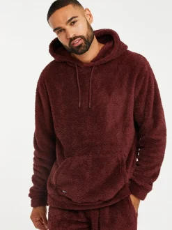Threadbare Red Cosy Borg Loungewear Hoodie