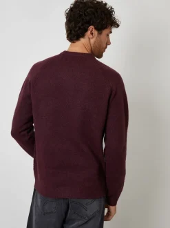 Threadbare Red Raglan Rib Knitted Crew Neck Jumper