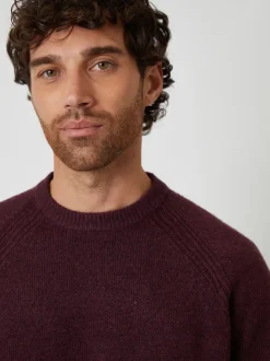 Threadbare Red Raglan Rib Knitted Crew Neck Jumper