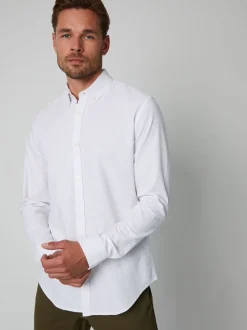 Threadbare White Oxford Long Sleeve Shirt