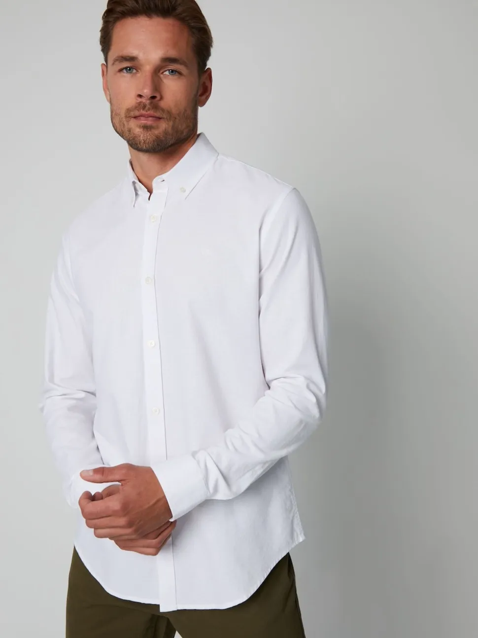 Threadbare White Oxford Long Sleeve Shirt