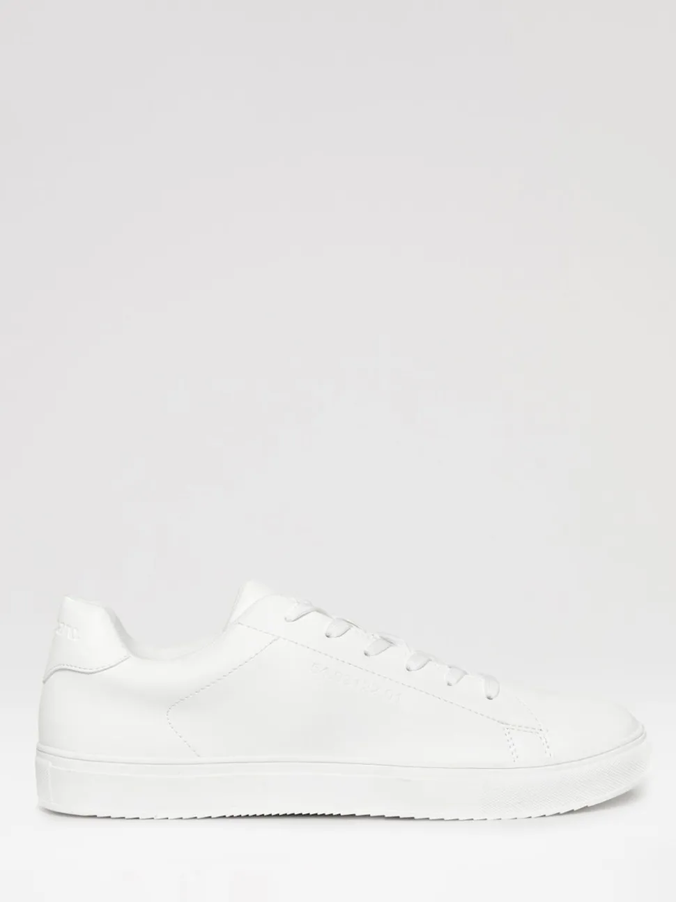 Threadbare White PU Court Trainers