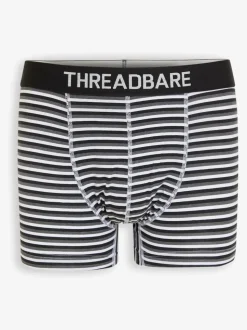 Threadbare White/Black Hipster Fit Boxer Shorts 3 Pack