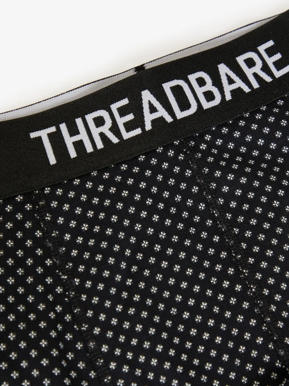 Threadbare White/Black Hipster Fit Boxer Shorts 3 Pack