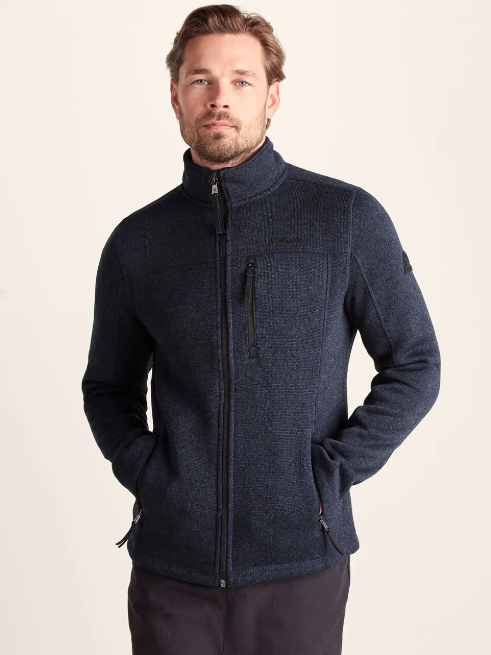 Tog 24 Blue Mens Cresswell Knitlook Fleece Jacket