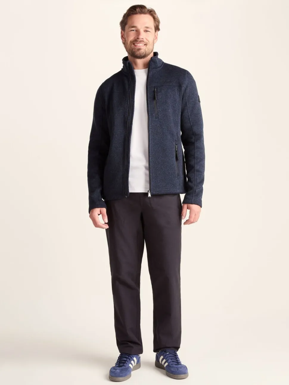Tog 24 Blue Mens Cresswell Knitlook Fleece Jacket
