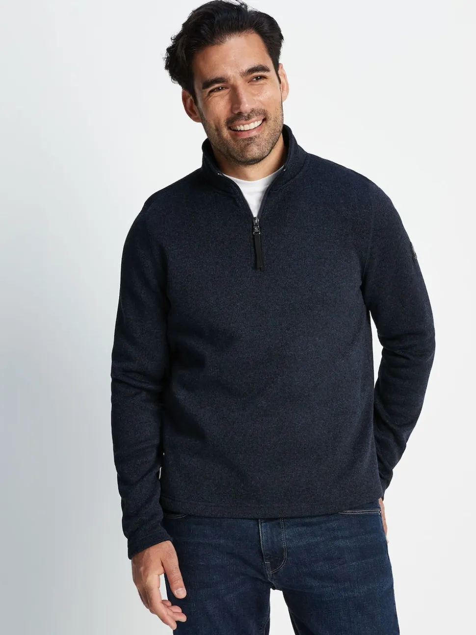 Tog 24 Blue Pearson Knit Look Quarter Zip Fleece