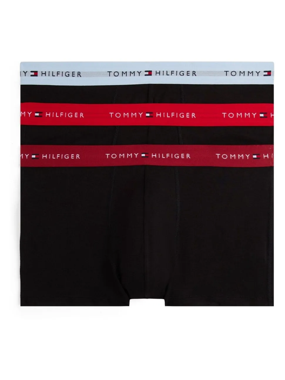 Tommy Hilfiger Black 3 Pack Signature Repeat Logo Waistband Trunks