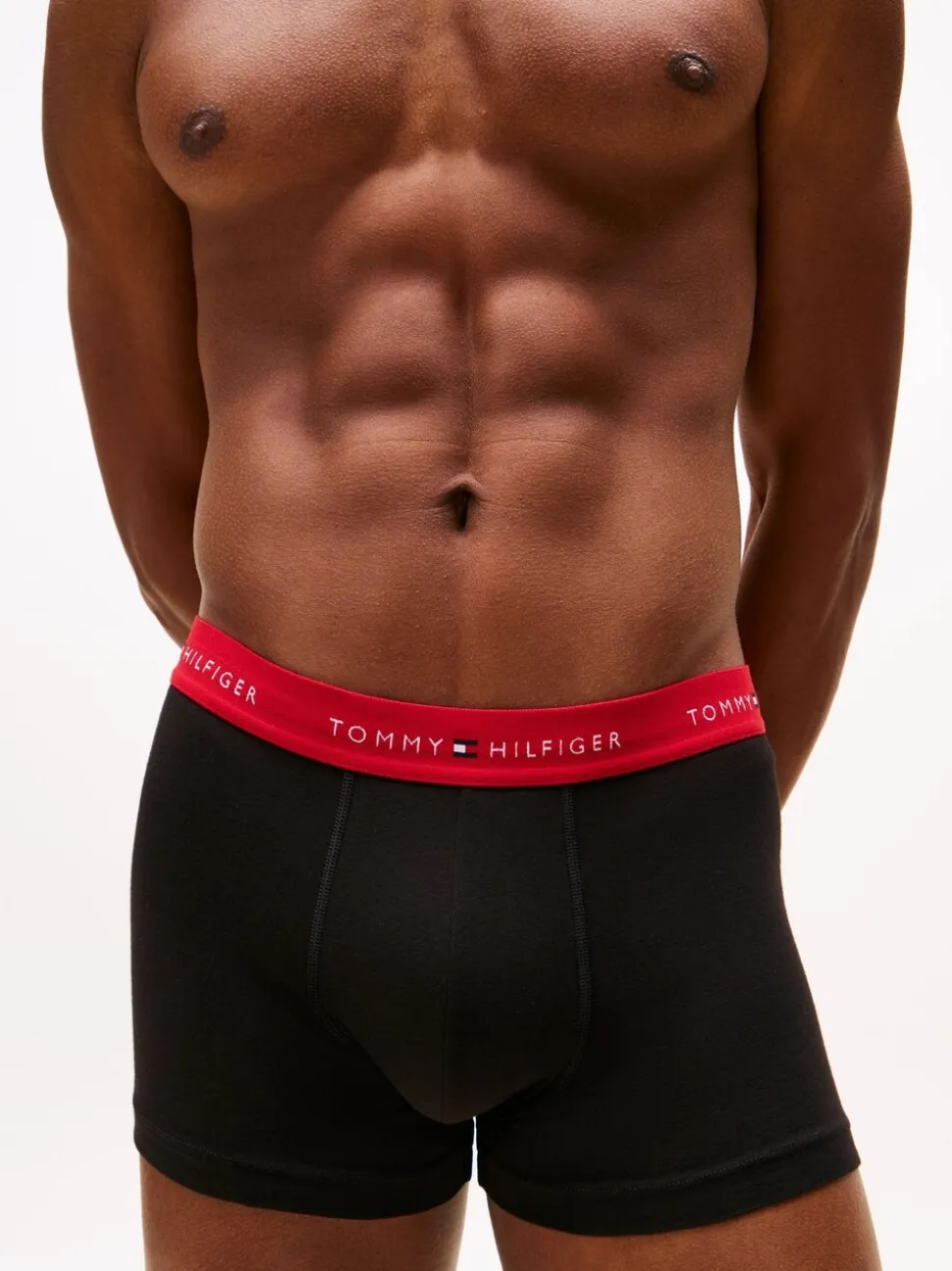 Tommy Hilfiger Black 3 Pack Signature Repeat Logo Waistband Trunks