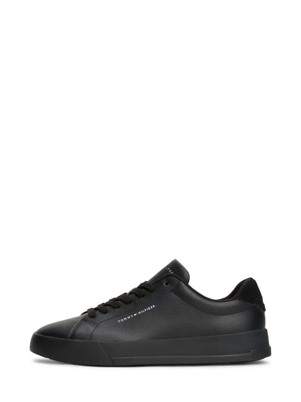 Tommy Hilfiger Black Contrast Heel Court Trainers