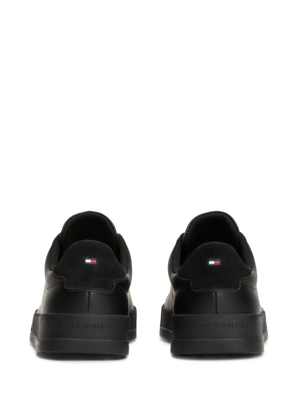 Tommy Hilfiger Black Contrast Heel Court Trainers