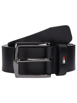 Tommy Hilfiger Black Denton Leather Belt