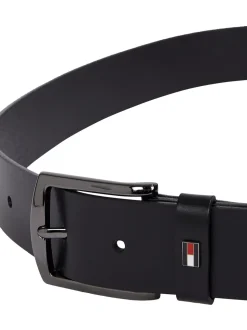 Tommy Hilfiger Black Denton Leather Belt