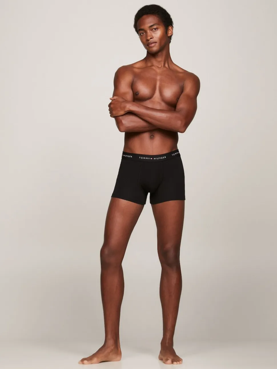 Tommy Hilfiger Black Essential Logo Waistband Trunks 3 Pack
