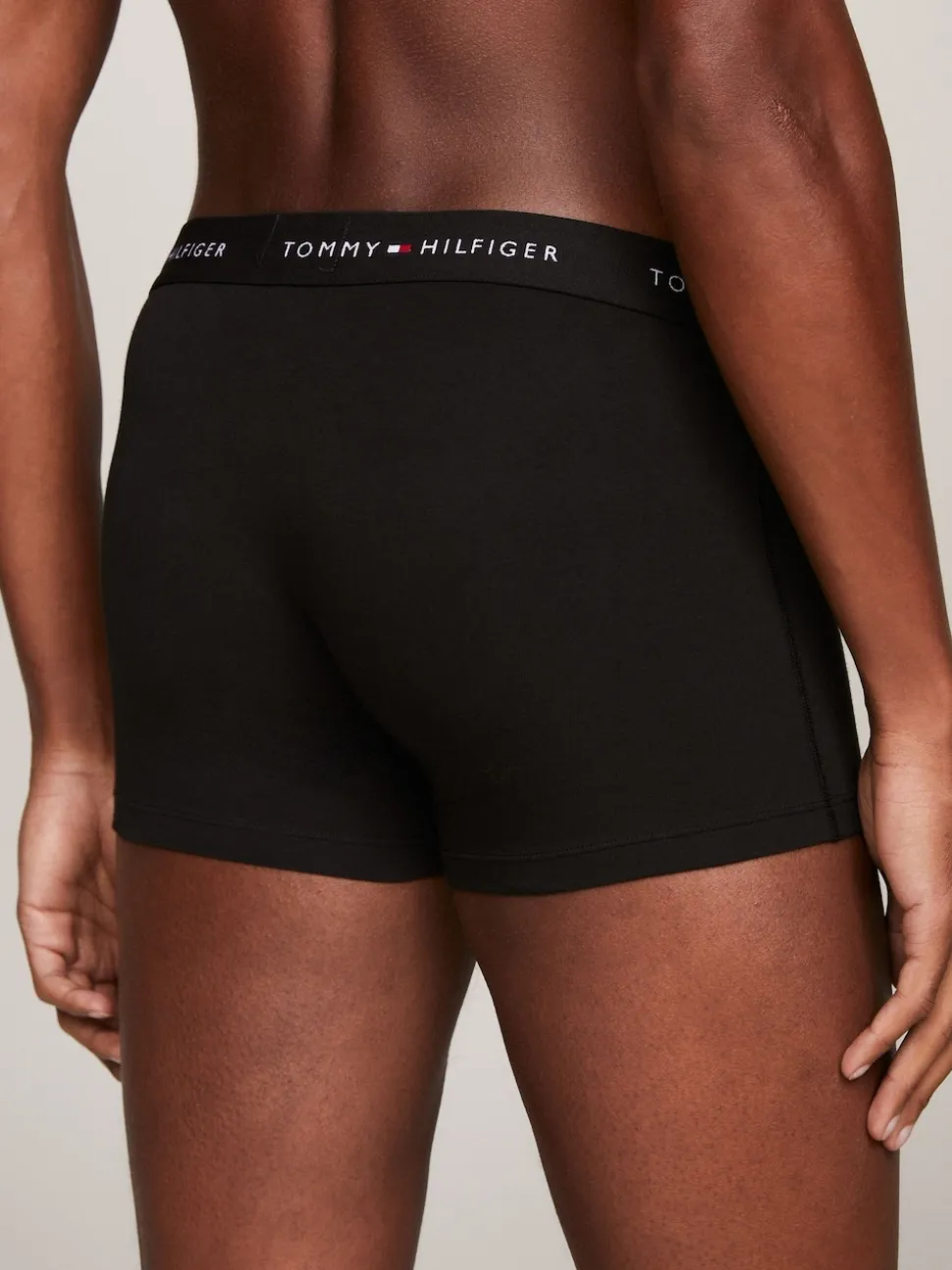 Tommy Hilfiger Black Essential Logo Waistband Trunks 3 Pack