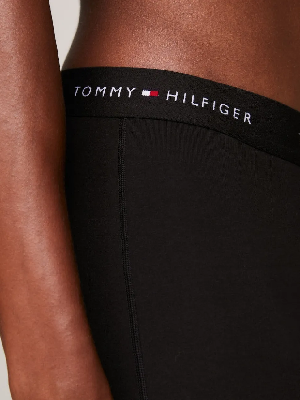 Tommy Hilfiger Black Essential Logo Waistband Trunks 3 Pack