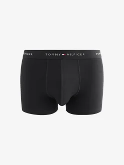 Tommy Hilfiger Black Essential Logo Waistband Trunks 3 Pack