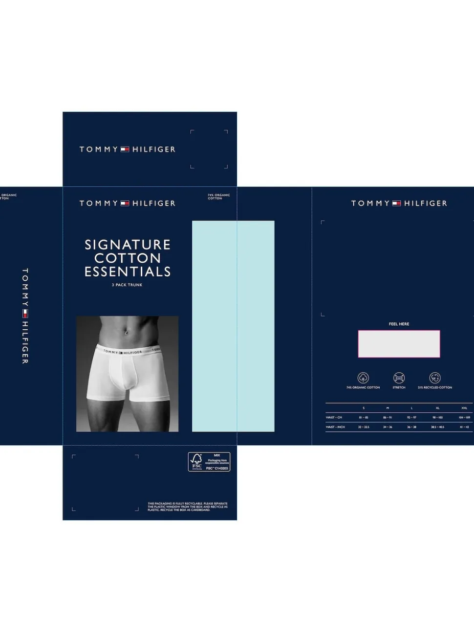 Tommy Hilfiger Black Essential Logo Waistband Trunks 3 Pack