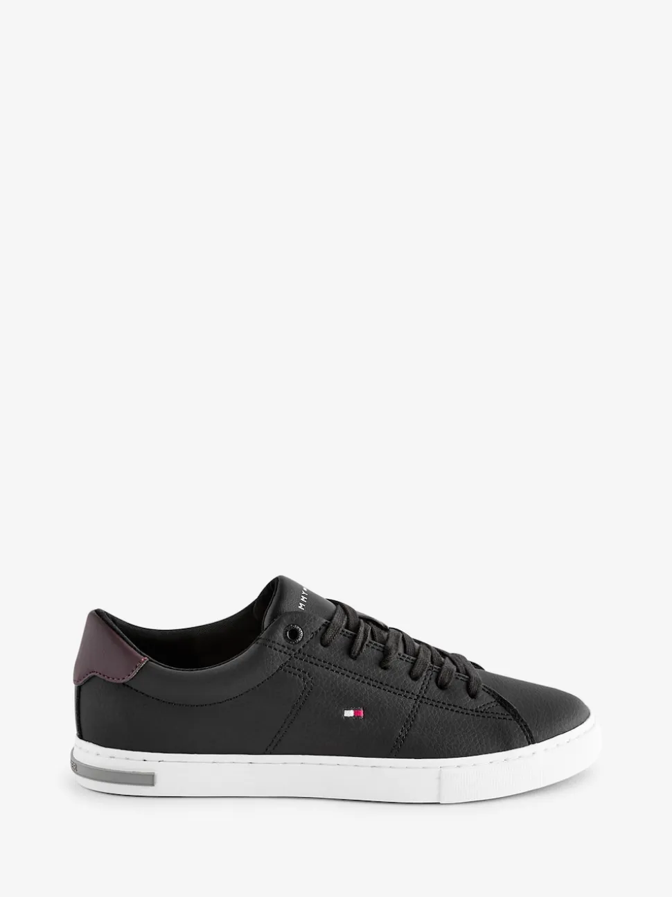 Tommy Hilfiger Black Essential Leather Detail Trainers