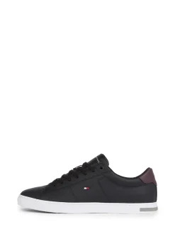 Tommy Hilfiger Black Essential Leather Detail Trainers