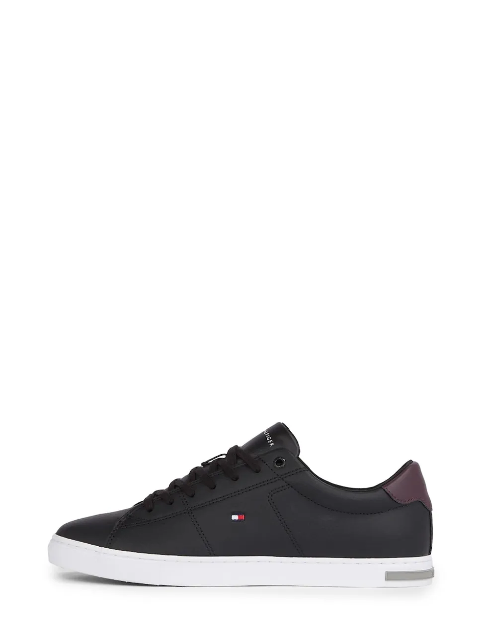 Tommy Hilfiger Black Essential Leather Detail Trainers