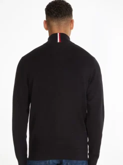 Tommy Hilfiger Black Half-Zip Jumper With Cashmere