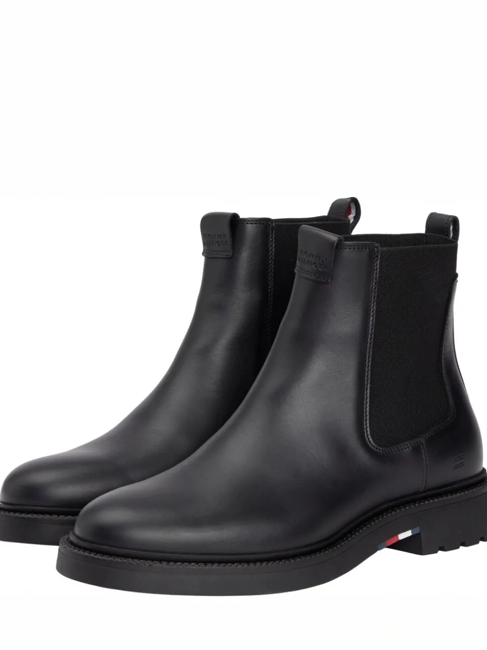 Tommy Hilfiger Black Lightweight Leather Chelsea Boots