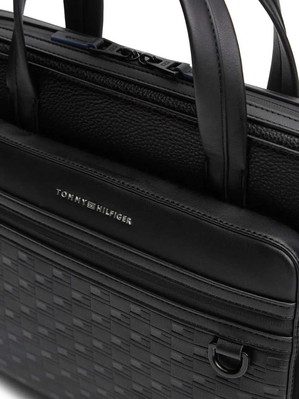 Tommy Hilfiger Black Modern Repeat Flag Pocket Laptop Bag