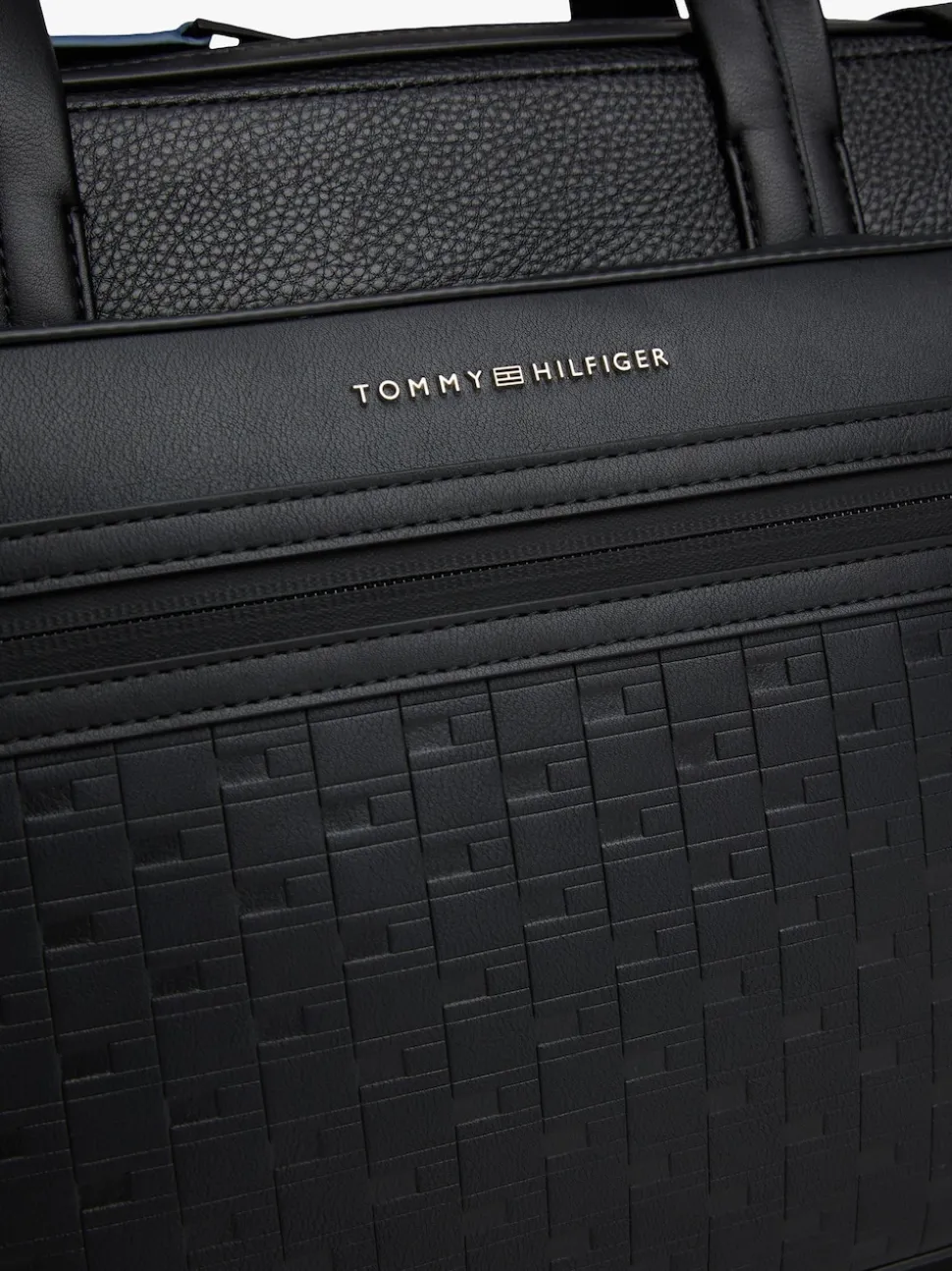 Tommy Hilfiger Black Modern Repeat Flag Pocket Laptop Bag