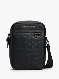 Tommy Hilfiger Black Modern Repeat Flag Cross-Body Reporter Bag