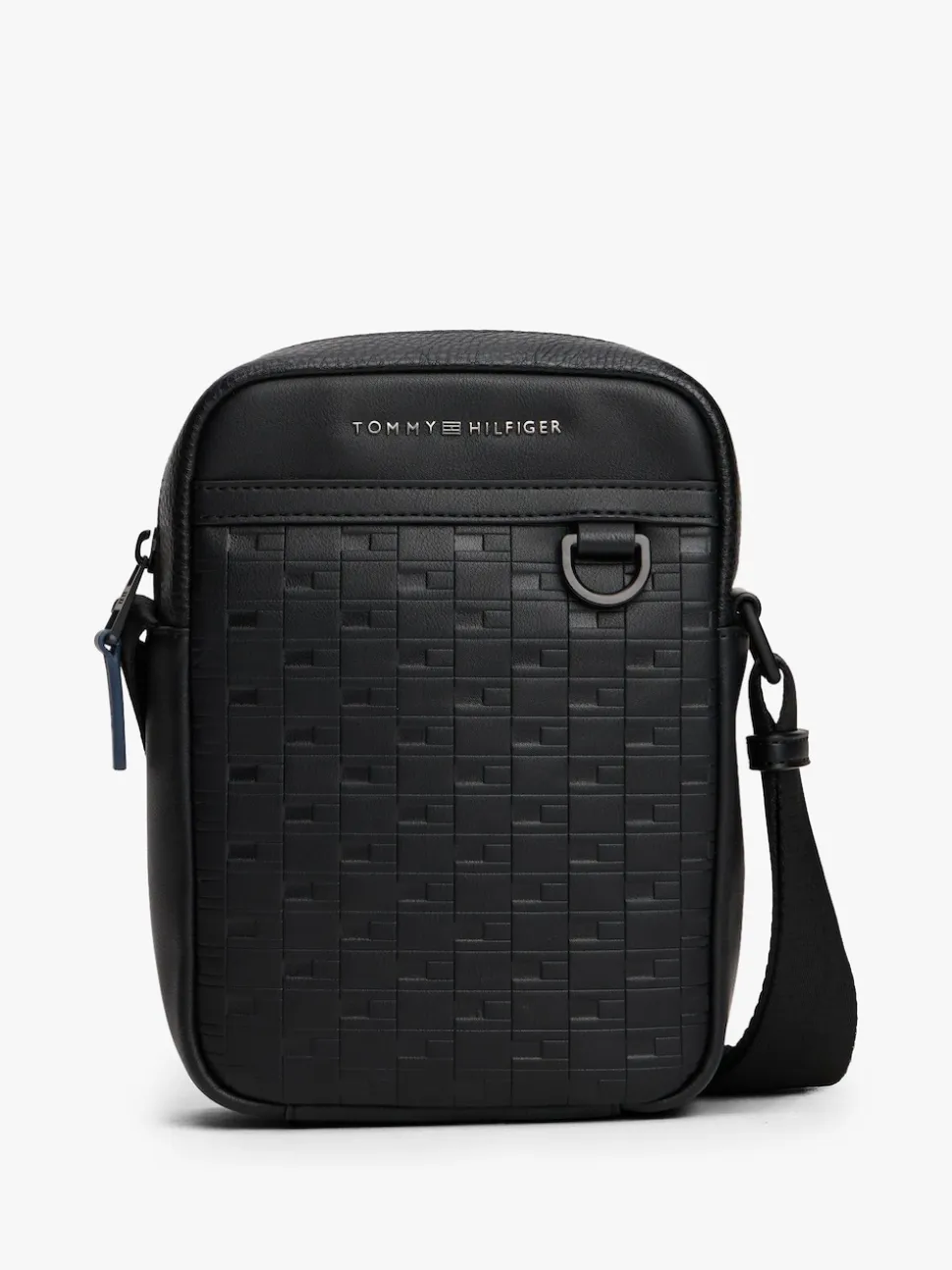 Tommy Hilfiger Black Modern Repeat Flag Cross-Body Reporter Bag