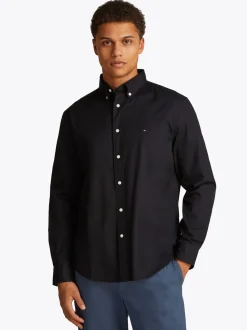 Tommy Hilfiger Black Regular Fit Flex Poplin Shirt