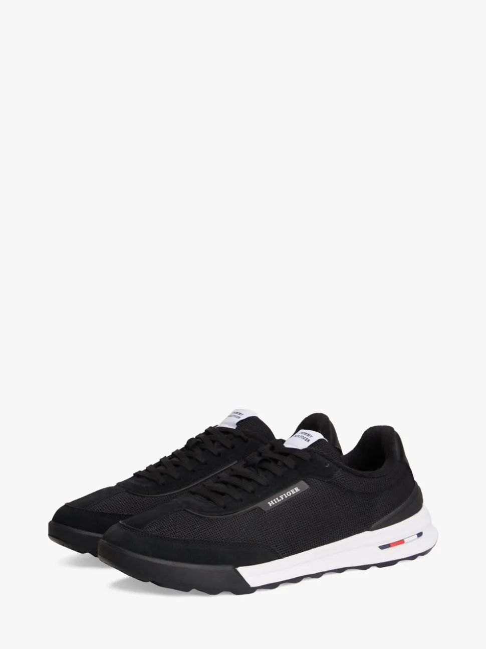 Tommy Hilfiger Black Retro Textured Mesh Trainers
