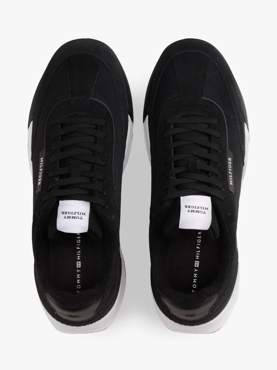 Tommy Hilfiger Black Retro Textured Mesh Trainers